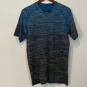 Lululemon Metal Vent Tech Blue Black Ombre Short Sleeve Shirt Size Medium